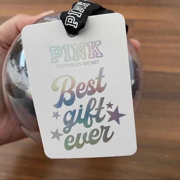 Pink Victoria’s Secret fuzzy sock ornament gift - Picture 2 of 7